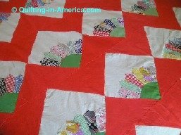 Vintage Dresden Fan Quilt Closeup